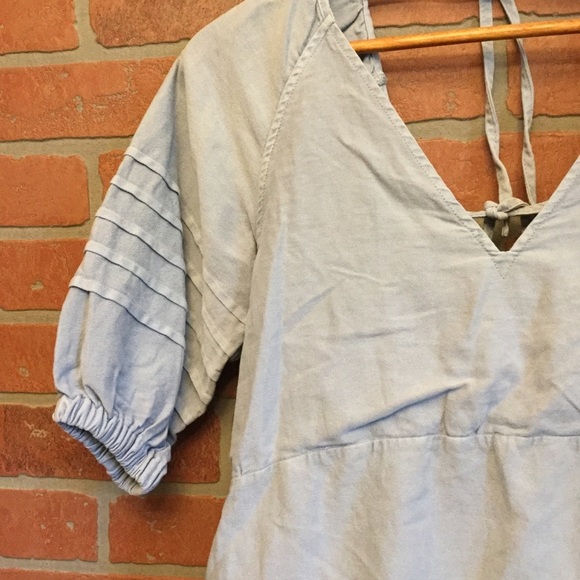 7 For All Mankind Blue Dress Open Lace Back Size Small - Picture 2 of 7